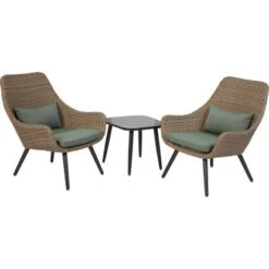 Balkonmöbel-Set Aliceville 3-teilig Polyrattan Grün-Grau -Gartengerätegeschäft 124977651 S01 250618 RET01