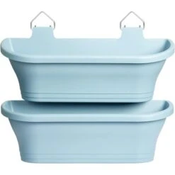 Elho Geländertopf Corsica Rechteckig 51 Cm X 17 Cm X 23 Cm 2er-Set Vintage Blau -Gartengerätegeschäft 1367283 4667 3