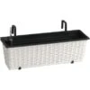 Gartenfreude Balkonkasten Polyrattan 50 Cm X 19 CmWeiß Mit Bewässerungssystem