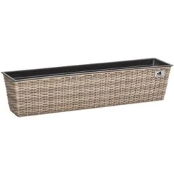 Gartenfreude Balkonkasten 80 Cm X 19 Cm Naturfarben Mit Bewässerungssystem