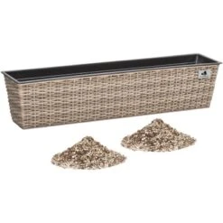 Gartenfreude Balkonkasten 80 Cm X 19 Cm Naturfarben Mit Bewässerungssystem -Gartengerätegeschäft 159811 4655 4