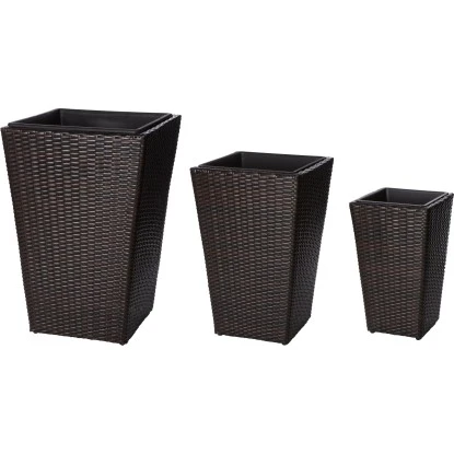 Gartenfreude Pflanzkübel Polyrattan Bicolour Braun Größe XL 3er-Set Gartenfreude Pflanzkübel Polyrattan Bicolour Braun Größe XL 3er-Set -Gartengerätegeschäft 159854 4655