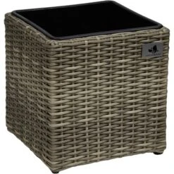 Gartenfreude Pflanzkübel Polyrattan 28 Cm X 28 Cm Naturfarben