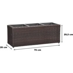 Gartenfreude Pflanzkübel Polyrattan 76 Cm X 26 Cm Bicolour Braun -Gartengerätegeschäft 160100 4655 3