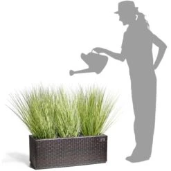 Gartenfreude Pflanzkübel Polyrattan 76 Cm X 26 Cm Bicolour Braun -Gartengerätegeschäft 160100 4655 5