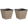 Gartenfreude Pflanzkübel Konisch 41,5 Cm X 41,5 Cm Naturfarben 2er-Set