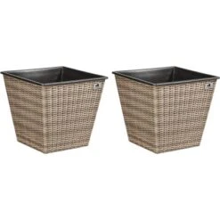 Gartenfreude Pflanzkübel Konisch 41,5 Cm X 41,5 Cm Naturfarben 2er-Set