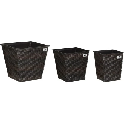 Gartenfreude Pflanzkübel Polyrattan Bicolour Braun 3er-Set Gartenfreude Pflanzkübel Polyrattan Bicolour Braun 3er-Set -Gartengerätegeschäft 160188 4655