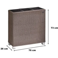 Gartenfreude Raumteiler Pflanzkübel Polyrattan 76 Cm X 26 Cm Mocca Mit Alu-Füßen -Gartengerätegeschäft 160207 4655 3
