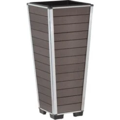 Gartenfreude Pflanzgefäß WPC Konisch 27 Cm X 27 Cm X 62 Cm Braun