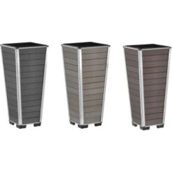 Gartenfreude Pflanzgefäß WPC Konisch 27 Cm X 27 Cm X 62 Cm Braun -Gartengerätegeschäft 160295 4655 pt03