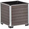 Gartenfreude Pflanzgefäß WPC Eckig 33,5 Cm X 33,5 Cm Braun
