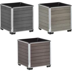 Gartenfreude Pflanzgefäß WPC Eckig 33,5 Cm X 33,5 Cm Braun -Gartengerätegeschäft 160300 4655 pt03