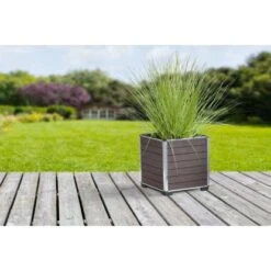 Gartenfreude Pflanzgefäß WPC Eckig 33,5 Cm X 33,5 Cm Braun -Gartengerätegeschäft 160300 4655 pt 02