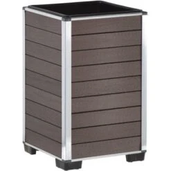 Gartenfreude Pflanzgefäß WPC Eckig27 Cm X 27 Cm X 44 Cm Braun