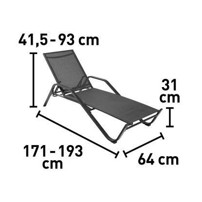 Sonnenliege Pacora aus Textilen Schwarz Sonnenliege Pacora Aus Textilen Schwarz -Gartengerätegeschäft 2092435 VM01