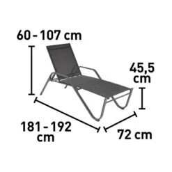 Sonnenliege Pacora Aus Textilen Anthrazit XL -Gartengerätegeschäft 2092443 VM01