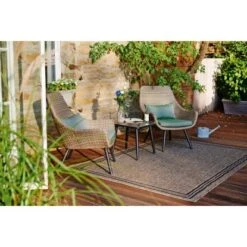 Balkonmöbel-Set Aliceville 3-teilig Polyrattan Grün-Grau -Gartengerätegeschäft 395294 Retro16