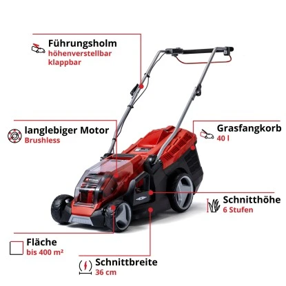 Einhell Power X-Change Akku-Rasenmäher GE-CM 36/36 Li inkl. 2x4,0 Ah Akkus Einhell Power X-Change Akku-Rasenmäher GE-CM 36/36 Li Inkl. 2x4,0 Ah Akkus -Gartengerätegeschäft 4006825645835 2171 03 1
