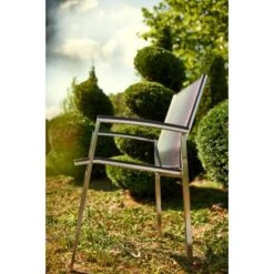 Acamp Set 2x Stapelsessel Auris Edelstahl-Nero -Gartengerätegeschäft 4013556406604 3353 05