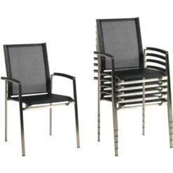 Acamp Set 2x Stapelsessel Auris Edelstahl-Nero -Gartengerätegeschäft 4013556406604 3355 08