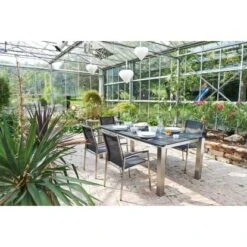 Acamp Set 2x Stapelsessel Auris Edelstahl-Nero -Gartengerätegeschäft 4013556406604 3356 06