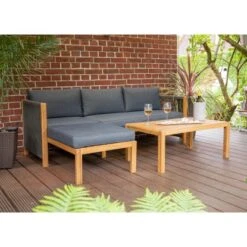 Acamp Loungegruppe Malaga Teak-Schwarz FSC® -Gartengerätegeschäft 4013556574556 4923 03