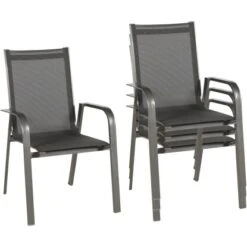 Acamp Set 4x Stapelsessel Urban 54 Cm X 60 Cm X 82 Cm Anthrazit-Carbon 4 Acamp Set 4x Stapelsessel Urban 54 Cm X 60 Cm X 82 Cm Anthrazit-Carbon -Gartengerätegeschäft 4013556589451 5060 05
