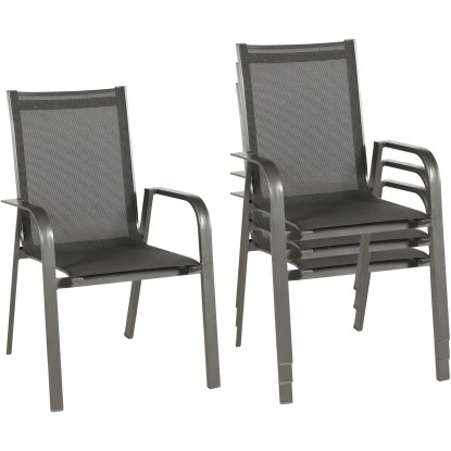 Acamp Set 4x Stapelsessel Urban 54 cm x 60 cm x 82 cm Anthrazit-Carbon Acamp Set 4x Stapelsessel Urban 54 Cm X 60 Cm X 82 Cm Anthrazit-Carbon -Gartengerätegeschäft 4013556589451 5060 05