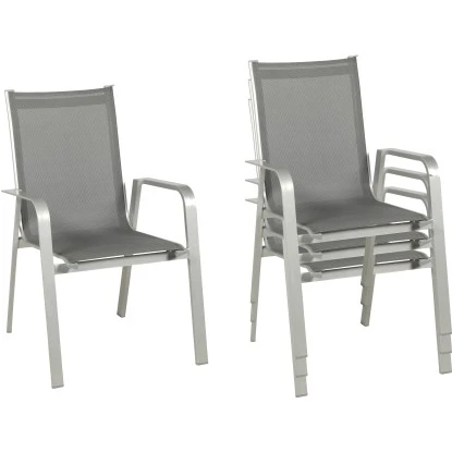 Acamp Set 4x Stapelsessel Urban 54 cm x 60 cm x 82 cm Platin-Graphit Acamp Set 4x Stapelsessel Urban 54 Cm X 60 Cm X 82 Cm Platin-Graphit -Gartengerätegeschäft 4013556589468 5065 02