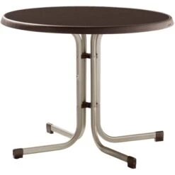 Sieger Boulevard-Klapptisch Mecalit-Pro Ø86x72cm Champagner Schieferdekor Mocca