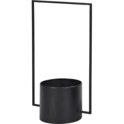 Pflanztopf Mit Halter Rund Schwarz 43 Cm X 15,5 Cm X 25,5 Cm