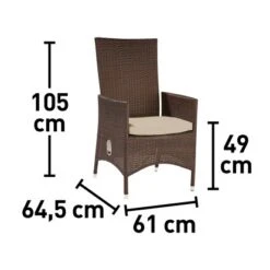 Gartensessel Davenport II Mit Verstellbarer Rückenlehne Aus Polyrattan Braun -Gartengerätegeschäft 4048124970485 VM01 240820