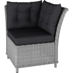 Lounge-Set Mit Esstisch Madison 4-teilig Aus Polyrattan Weiß-Grau -Gartengerätegeschäft 4048124992548 S04 080819