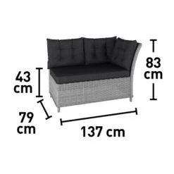 Lounge-Set Mit Esstisch Madison 4-teilig Aus Polyrattan Weiß-Grau -Gartengerätegeschäft 4048124992548 VM02 091020