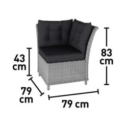 Lounge-Set Mit Esstisch Madison 4-teilig Aus Polyrattan Weiß-Grau -Gartengerätegeschäft 4048124992548 VM03 091020