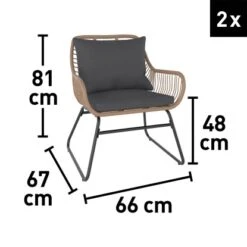 Balkonmöbel-Set Willmar 3-teilig Polyrattan Beige -Gartengerätegeschäft 4048124997611 VM 01