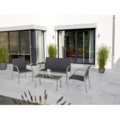 Lounge-Set Torreon 4-teilig Textilbespannung Anthrazit 9 Lounge-Set Torreon 4-teilig Textilbespannung Anthrazit -Gartengerätegeschäft 4048126608126 AB01 120121