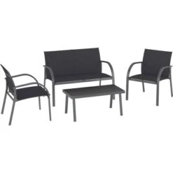 Lounge-Set Torreon 4-teilig Textilbespannung Anthrazit