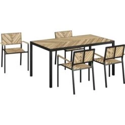 Gartentisch Ovando FSC® Rechteckig 75 Cm X 160 Cm X 90 Cm Natur-Schwarz -Gartengerätegeschäft 4048126623068 30