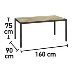 Gartentisch Ovando FSC® Rechteckig 75 Cm X 160 Cm X 90 Cm Natur-Schwarz -Gartengerätegeschäft 4048126623068 60