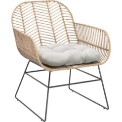 Lounge-Set Udima Mit Tisch 4-teilig Aus Rattan Natur -Gartengerätegeschäft 4048126625512 50