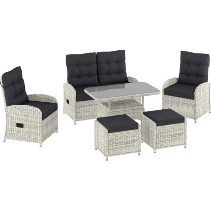 Lounge-Set Kalgan 6-teilig Wicker Eisgrau (B-Ware)