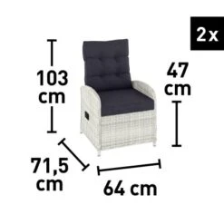 Lounge-Set Kalgan 6-teilig Wicker Eisgrau (B-Ware) -Gartengerätegeschäft 4048126625642 180