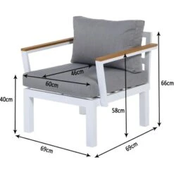 Gartenfreude Aluminium-Sessel Ambience 75 X 63 X 44 Cm Weiß-Grau -Gartengerätegeschäft 4251083906789 4655 03