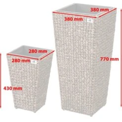 Gartenfreude Pflanzkübel Set Wasserhyaz. 38 X 38 X 77 Cm + 28 X 28 X 43 Cm Braun -Gartengerätegeschäft 4251083910441 4655 8