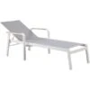 Sonnenliege Richmond Weiß/Teak