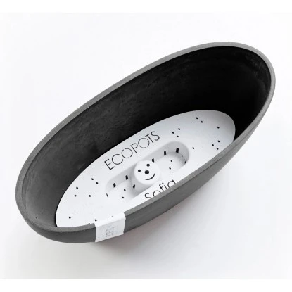 Ecopots Pflanztopf Sofia+WasBeh Dunkelgrau 30 cm Ecopots Pflanztopf Sofia+WasBeh Dunkelgrau 30 Cm -Gartengerätegeschäft 5413724307051 11012100 05