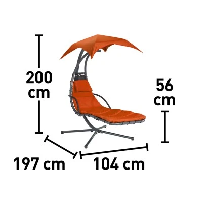 Schwingliege Palmdale mit Sonnendach aus Textilen Terracotta Schwingliege Palmdale Mit Sonnendach Aus Textilen Terracotta -Gartengerätegeschäft 5614292 VM01