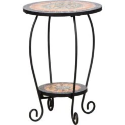 Siena Garden Blumenständer Prato Eisen 41 Cm X 41 Cm X 59 Cm Schwarz Mosaik